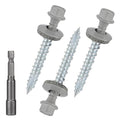 Metal Roofing Screws 10 x 1-1/2 inch, Gray Hex Head Sheet Metal Roof Screw with EPDM Washer for Corrugated Roofing (250Pcs)