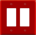 ENERLITES Decorator Light Switch or Receptacle Outlet Wall Plate, Mid-Size 2-Gang 4.88" x 4.92", Polycarbonate Thermoplastic, UL Listed, 8832M-R, Red
