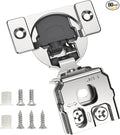 Chibery 60 Pack 1-1/4" Overlay 3D Soft Close Concealed Hinge for Face Frame Door, Smooth Slow Self Closing Hinges, Satin Nickel, Hidden 105° Open Angle Stainless Steel Hinge for Kitchen Cabinet Door