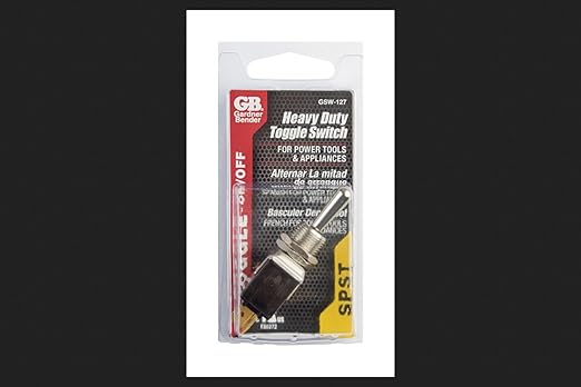 Gardner Bender GSW-127 Heavy-Duty Electrical Toggle Switch, SPST, ON-OFF, 20 A/125V AC, Spade Terminal