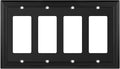 Henne Bery Sunken Pearls Heavy Duty Decorative Wall Plate Switch Plate Outlet Cover (Quad Decorator, Matte Black)