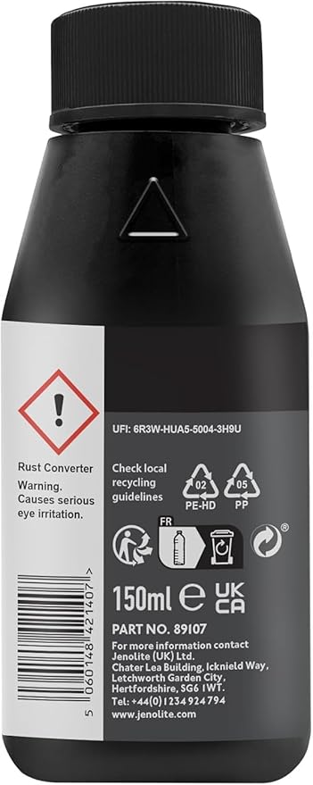 JENOLITE Rust Converter for Metal | 150ml (5 fl oz) | Rust Converter & Inhibitor | Rust Remedy, Rust Reformer for Metal | Convert Rust to A Ready to Paint Surface