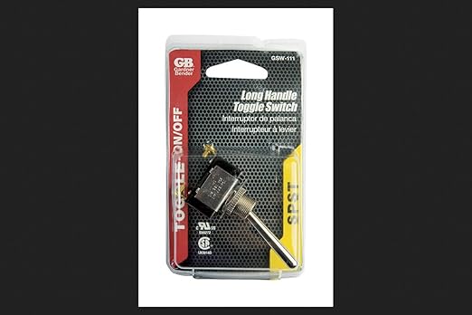 Gardner Bender GSW-111 Electrical Long Bat Handle Toggle Switch, SPST, ON-OFF, 20 A/125V AC, Screw Terminal