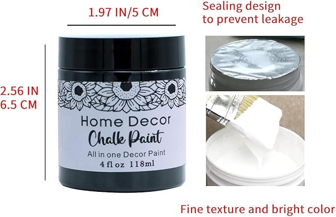 DGAGA 2 * 4OZ Cream Furniture Paint Cream Matte Finish Wood Cabinet Sea Blue Chalk Paste Odorless No Sanding DIY Home Decor Chalk Paint For Wooden Furniture, Crafts, Table, Chair