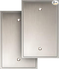 Henne Bery Soft Modern Decorative Wall Plate Switch Plate Outlet Cover (Single Blank 2PK, Satin Nickel)