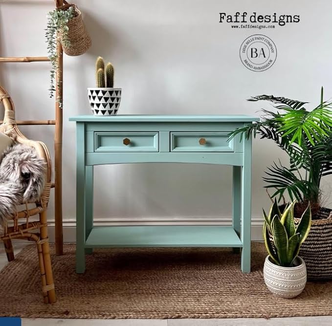 Dixie Belle Silk All-in-One Mineral Paint - Tide Pool (4oz) - Light Teal Water Based Built-In Primer + Topcoat for Wood + Metal - Durable Furniture Paint - Low Reflective Finish