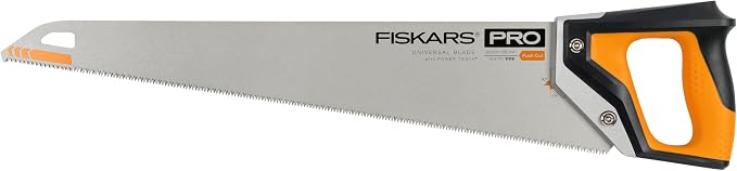 Fiskars Pro 22" Hand Saw, PowerTooth Steel Blade, Universal Hand Saw with Oversized Handle, High Speed Blade RapidStart Technology