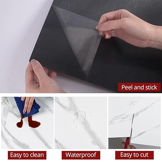WESTICK White Marble Peel and Stick Floor Tile Bathroom Self Adhesive Floor Tiles Peel and Stick Waterproof Kitchen Flooring Tiles Removable Marble Tile for Bedroom Living Room Camper 5 Pcs 12" x 12"