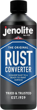 JENOLITE Rust Converter for Metal 500 ml (16.9 fl oz) All In One Fast‑Acting Water‑Based Rust Reformer, Primer & Inhibitor in One. Converts Rust to a Paint‑Ready Surface. Made in Britain