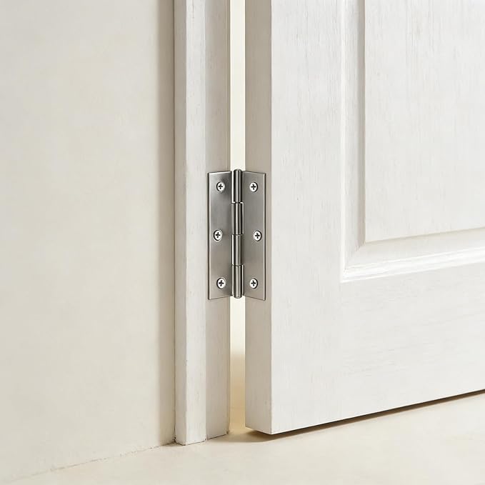 40 Pack 2.6 x 1.45 Inch Folding Hinges, Stainless Steel Cabinet Butt Hinges for Furniture, Drawer, Door, Silver