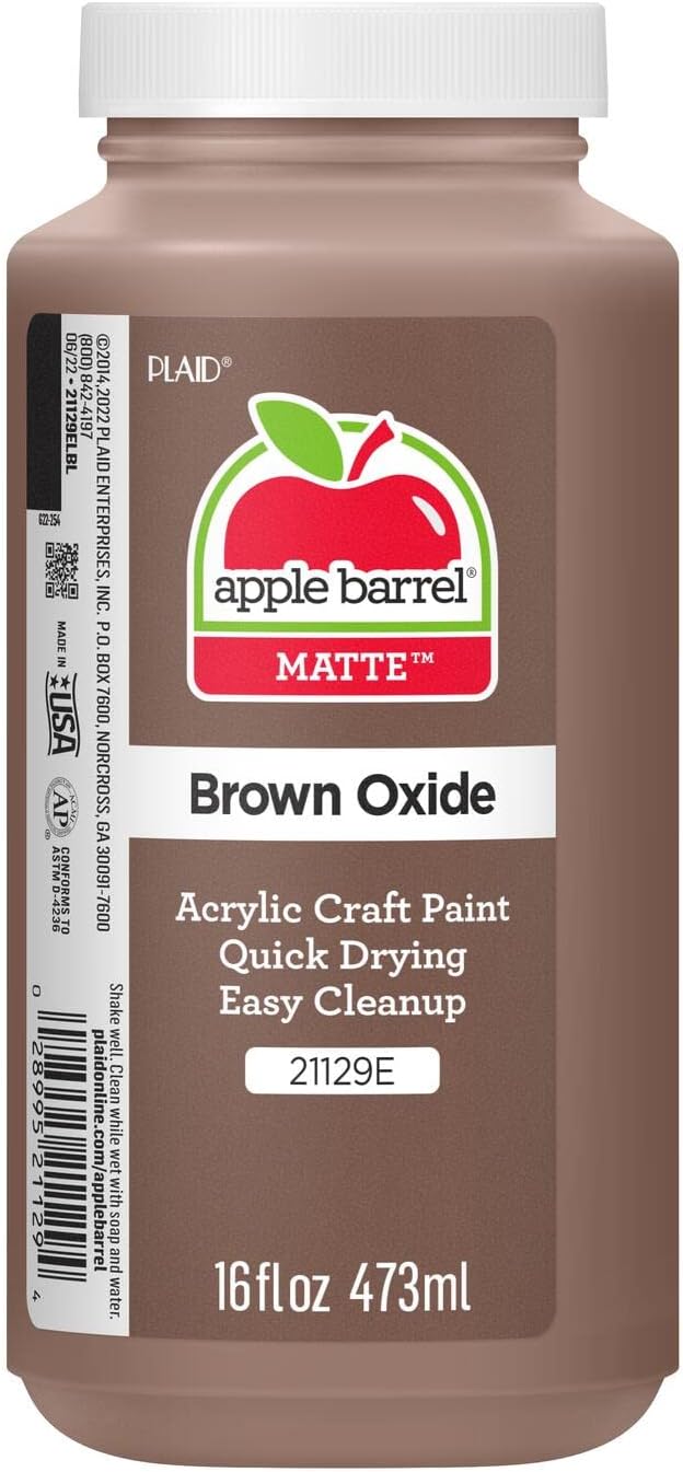 Apple Barrel Acrylic Paint in Assorted Colors (16 Ounce), 21129 Brown Oxide