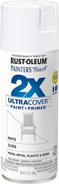 Rust-Oleum 334048 Painter's Touch 2X Ultra Cover Spray Paint, 12 oz, Gloss White