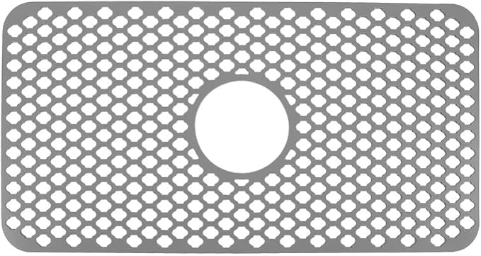 Kitchen Sink Mat 28 x 15in Silicone Sink Mat Non Slip Sink Protector for Farmhouse Kitchen Grey