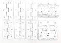 XMHF Cabinet Gate Closet Door Hinges 2.4"x1.5" Home Furniture Hardware Folding Butt Hinges White with Mounting Screws Pack of 12