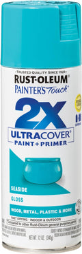 Rust-Oleum 267116 Painter's Touch 2X Ultra Cover Spray Paint, 12 oz, Gloss Seaside