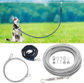 XiaZ Dog Tie Out Cable, 75ft Trolley Runner Cable for Dogs up to 250lbs, Dog Lead for Yard, Camping, Outdoor, with 8 Ft Nylon Bungee Runner, Cable Sling to Protect Trees