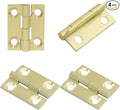 Murtenze 4 Pcs 1 Inch Mini Solid Brass Hinges，Brass Cabinet Hinges Small Box Hinges Butt Hinges for Cabinet, Drawer, Wood Box
