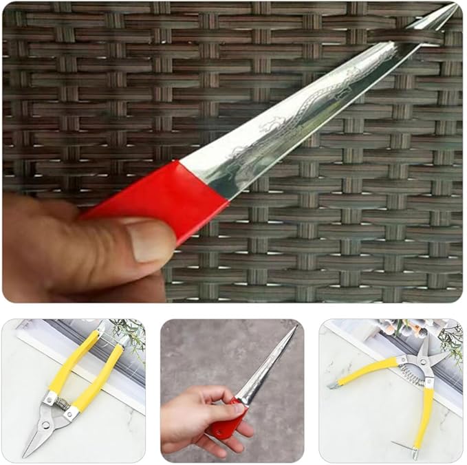 Operitacx 1 Set of Wicker Weaving Tool Metal Prying Tool Wicker Repair Patio Rattan Prying Basket Repair