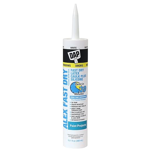 DAP 18425, White Caulk, 10.1 oz, 10.1 Fl Oz, Whites