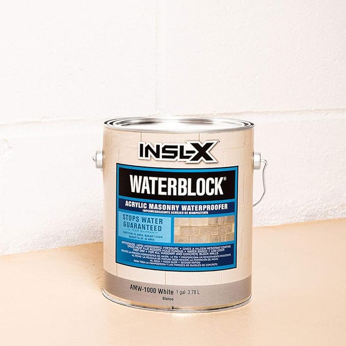 INSL-X WaterBlock Acrylic Masonry Waterproofer Paint, White, 1 Gallon