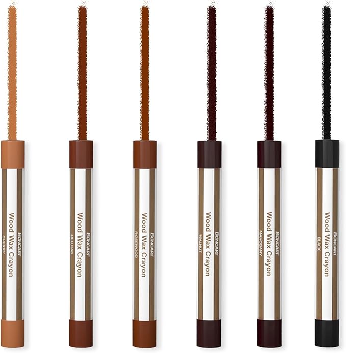 Boncart Wood Filler Sticks,6 Colors Wood Wax Crayons for Repairing Scratches, Scuffs, Cracks, and nail Holes on Wood Furniture, Floors, Cabinets, Tables, and Doors