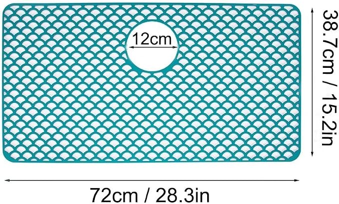 Kitchen Sink Mat 28.3 x 15.2in Silicone Sink Mat Non Slip Sink Protector for Farmhouse Kitchen Green A