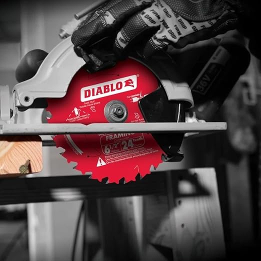 Diablo Framing Saw Blade for Wood - Tico Hi - Density Carbide, Non-Stick Perma-Shield Coating, 6-1/2" Diameter, 24 Teeth, .059" Kerf, 3-Pack - D0624X