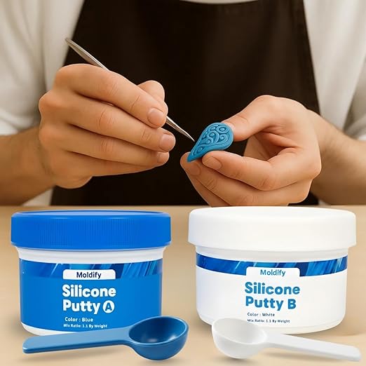 Silicone Putty Fast Set, (250ml Part A + 250ml Part B) | 40-Second Work Time | 2.0-Minute Cure | Easy 1:1 Mixing