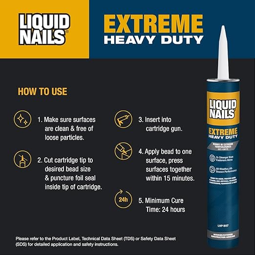 Liquid Nails Extreme Heavy Duty 28 oz. White Latex-Based Construction Adhesive, 12 Pack
