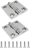 316 Stainless Steel Hinges Marine Grade 2 Pcs 2" x 2" Heavy Duty Boat Hatch Hinge Cabinet Butt Hinges Marine with Screws