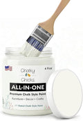Chalky Chicks 4 Fl Oz Matte Salt Flats (Off White) Chalk Paint for Furniture Without Sanding - No Prep Furniture Paint No Sanding All in One for Crafts, Wood, Cabinet, Metal, Dresser, Farmhouse