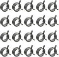 20pcs 0.94" ID Constant Tension Band Hose Clamps, 24mm Spring Band Type Action Hose Clamp Manganese Steel Fuel Line Clamp Low Pressure Air Clip Clamp for Fuel Hose Line Water Pipe Air Tube black