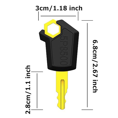 10Pcs CAT 5P8500 Ignition Switch Keys Equipment Key Set, Caterpillar Excavator Equipment Keys