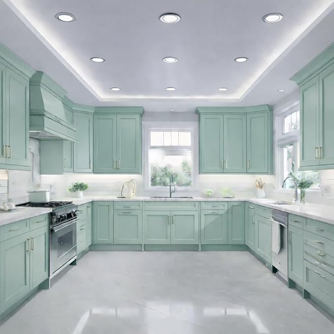 ALL-IN-ONE Paint by Heirloom Traditions, Honest (Mint Green), Quart - Durable cabinet and furniture paint. Built in primer and top coat, no sanding needed. Includes our 30 featured color card.