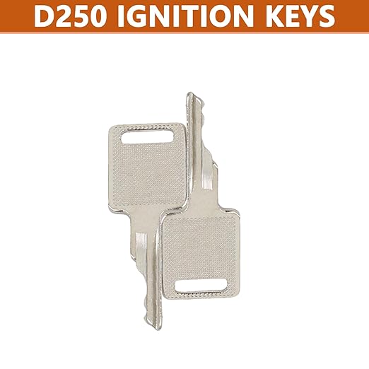 8 Pcs D250 Ignition Keys Heavy Equipment Keys Replace # 6693241 307852A1 6709527 714602 A77313 Compatible with Bobcat Case IH Skid Steer Loader and More