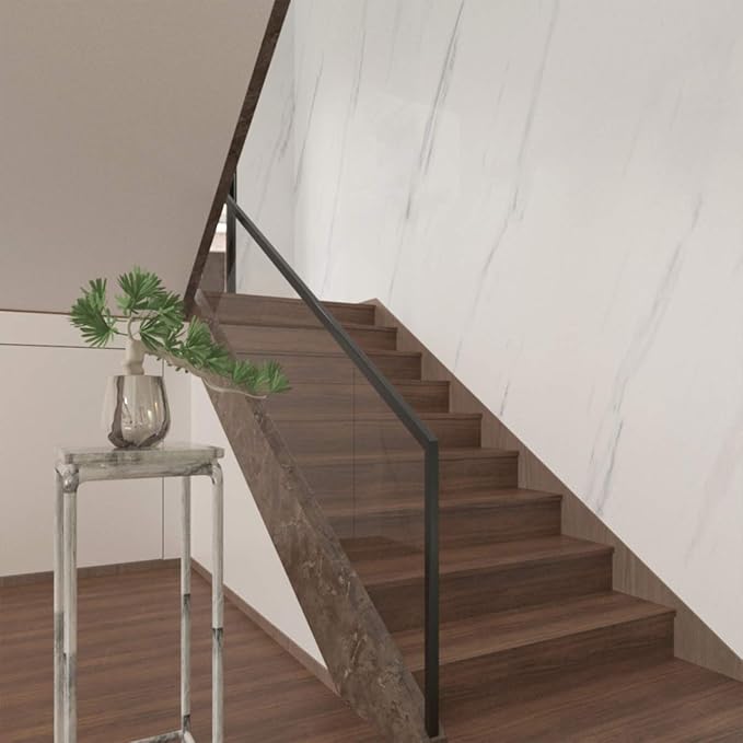 BAYYA White Grey Marble Wallpaper Peel Stick Countertops Contact Paper | Granite Counter Top Covers Marble Vinyl Wrap Thick Removable Waterproof Wall Paper Stickers for Bathroom Kitchen 15.8"x118"