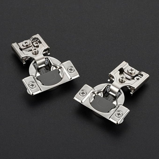20 Pack 10 Pairs 3/8 Inch Overlay Soft Close Hinges for Kitchen Cabinet - Satin Nickel Hidden Stainless Steel Concealed Self Closing