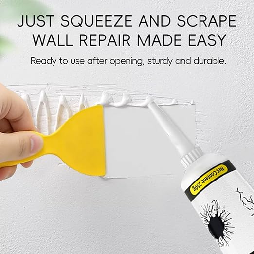 Drywall Repair Kit with Scraper, 250g Wall Repair Putty, Easy Fix for Mildew, Peeling Paint, Graffiti, Quickly Repair Wall Cracks, Dents & Scratches
