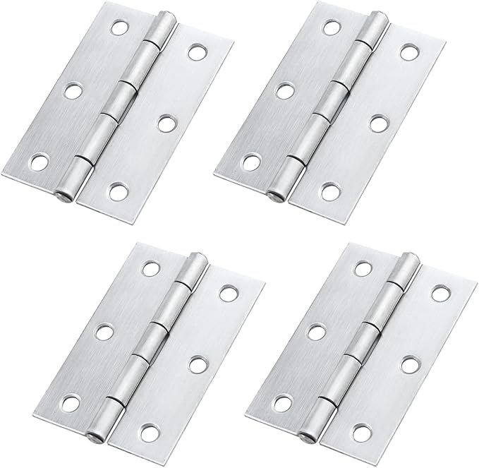 MY MIRONEY 3-Inch Long Hardware Door Hinges Stainless Steel Thickened Hinges Folding Cabinet Butt Hinges for Cabinet Gate Closet Jewelry Box Pack of 4