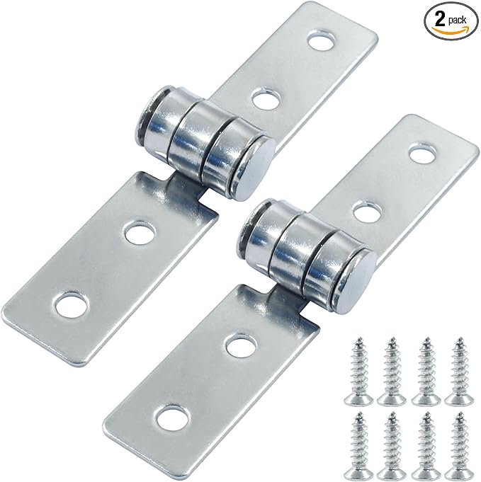 2Pcs 3 inch Folding Butt Hinges, Stainless Steel Door Window Hinges (4 Holes)