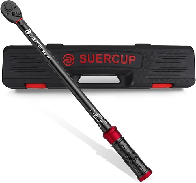 1/2" Drive Torque Wrench, 30-250 Ft.Lb, 100-Tooth, for Heavy Duty | 40.7-339Nm, Click Type, 3.6° Arc Swing, ±3% High Accuracy,for Truck/SUV Suspension, Control Arms, Lug Nuts & Auto DIY