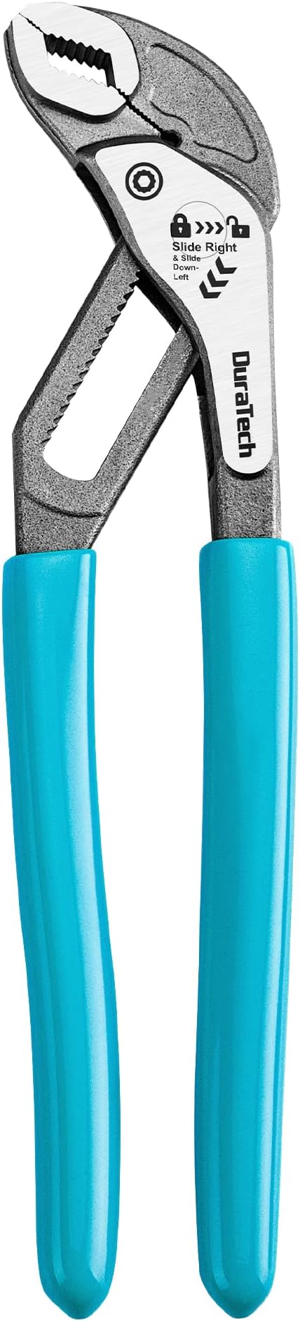 DURATECH 12-Inch Water Pump Pliers, Quick-Adjust Groove Joint Pliers | Tongue and Groove Pliers, Slide-to-Unlock Mechanism, V-Jaw Design, Cr-V Steel, For Plumbing, Automotive and Household Repairs