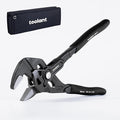 toolant 7-Inch Pliers Wrench – 10:1 Lever Ratio CR-V Steel, Smooth Parallel Jaws, Push-Button Quick Adjust, Zinc Phosphate Finish, with Belt Pouch – for Plumbing, Automotive & DIY