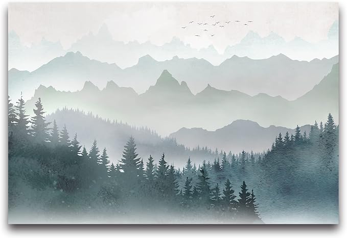 Cliouar-Mountain Peaks Woods Bedroom Living Room Decoration Mural Wallpaper 103" x 69"(Not Peel and Stick)