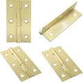 Murtenze 4 Pcs 3 Inch Mini Solid Brass Hinges，Brass Cabinet Hinges Small Box Hinges Butt Hinges for Cabinet, Drawer, Wood Box