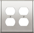 ENERLITES Double Duplex Receptacle Metal Wall Plate, Stainless Steel Outlet Cover, Corrosion Resistant, Size 2-Gang 4.50" x 4.57", Stainless Steel 201, 7722-PC, Polished Chrome, Silver