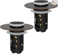 Hibbent 2 Pack 3 in 1 Bathroom Sink Drain Strainer, Pop Up Stopper with Removable Stainless Steel Filter Basket Hair Catcher, Sink Plug for 1.1''~2.36'' Basin, Brass Bullet Core, Oil Rubbed Bronze