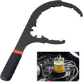 1 Pcs Fuel Filter Wrench 8'' Red and Black | Compatible with Diesel Engines Water Separator, Cap Claw Grip Design, Metal Plastic Build, Easy Removal
