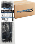 Kable Kontrol Low-Profile Cable Ties 20 Inch 1500 Pcs, 120 Lbs Test - Black | Double Locking Cable Ties UL Listed Inline Zip Ties - Chemical, UV & Abrasion Resistant Ties for Automotive & Medical Use