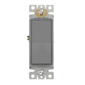 ENERLITES Single Pole Decorator Paddle Light Switch, Residential Grade, 15A 120V-277V, Gloss Finish, Grounding Screw, Back Insert and Side Terminals, 91150-GY, Gray